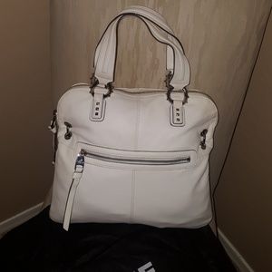White Leather Dome Satchel